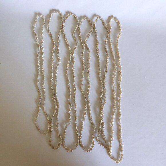 VINTAGE HAWAIIAN 32”-36” PIKAKE NATURAL MINI TURBO SHELL NECKLACE LEI SET OF 6 - Picture 3 of 8
